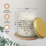 Thank You Gifts For Women Men, Cool Appreciation Gifts Thank You Gift For Mom Nanny Boss Coach Caregiver Coworker, Unique Friendship Appreciation Gift For Woman Man, Funny Gratitude Candle