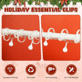 Christmas Light Clips For Banister Christmas Banister Clips Holiday Garland Hanger Hooks For Stockings String Lights Indoor Outdoor Decorations Stair Railing Fence Deck (White, 30 Pcs)