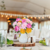 Yellow Flowers Bouquet 11 Stems Artificial Tiger Lilies Mixed Faux Morning Glory Calla Lily; Fake Flowers Spring Decorative Flowers Floral Arrangement For Home Wedding Table Centerpiece