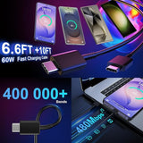 25W USB C Super Fast Charger with 10FT & 6.6FT Type C Cable for Samsung Galaxy S26 S25 S24 S23 Android