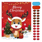 Christmas Games - Pin The Nose On The Reindeer Games For Families Party, Cute Indoor Christmas Home Decor Party Decorations, Xmas Activities Presents Holiday Decor, Red