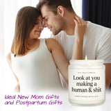 Funny New Mom Gifts, Handmade Scented Lavender Candle For New Mom For After Birth, Postpartum Gift For Moms, First Time Moms Dads Gifts, Soy Wax Candle, 7 Oz