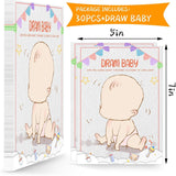 Draw Baby Face Baby Shower Games, Fun Gender Reveal Party Game For 30 Guest, Cute Draw Baby Game For Babyshower Party Supplies 5 * 7 Inch