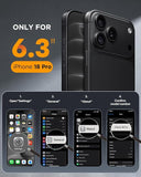 Magnetic Case for iPhone 18 Pro 6.3 Inch Full Body Protection Black Cover
