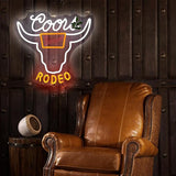 Cowboy Neon Sign Western Cow Skull LED Wall Light USB Powered 9 Brightness Levels Bar Club Decor