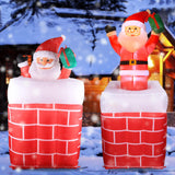 Christmas Inflatables Outdoor Decorations, Inflatable Christmas Santa Claus In Chimney Blow Up Yard Decorations With Led