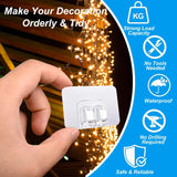 Hooks For Outdoor String Lights With Damage-Free Adhesive Strips - No Tools, No Holes, Waterproof & Uv-Resistant For Christmas, Patio, Pergola Decor (80)