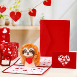 Pop Up Birthday Greeting Cards 6 X 8 Inch 3D Plush Soft Animal Pop-Up Card For Her And Him Funny Gifts For Celebrate, Blank Note And Envelope Included(Valentine Love)