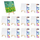 10 Set Mini Acrylic Paint Kit, 5.9In Canvas Boards For Painting With 6.5" Easel, Acrylic Paint Strips, Painting Brushes, Mini Canvas And Easel Set For Kids Artists Beginner Gift Party (160)