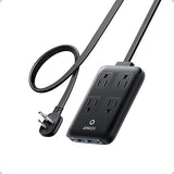 140W USB C Charging Station 6 in 1 Travel Power Strip 2 Outlets 4 USB Ports 5FT Extension Cord