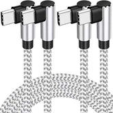 2 Pack 10FT 60W USB C Cable Right Angle Nylon Braided Fast Charging Cord