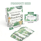 51 Pcs Guess How Many Animal Crackers Baby Shower Game, Woodland Safari Jungle Theme Gender Neutral Baby Shower Party Decorations And Activities Supplies, With 1 Standing Sign And 50 Cards