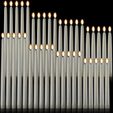 40 Pcs Flameless Taper Candles Led Flickering Taper Bulk Battery Operated Flameless Candle For Halloween Christmas Birthday Wedding Decoration, 8.5/9.7/10.8/12.8 Inch (Ivory)