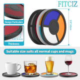 Silicone Coasters Set Of 2 For Drinking Desk Office - Cup Mat For Tabletop Protection - Suitable For Hot Cold Drink - Thickened, Non-Slip, Non-Stick (Black+Dark Grey)
