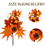 6 Pack Fall Stems Artificial Berry Picks Fall Picks With Pumpkin Maple Leaves Branches Decorations For Harvest Autumn Thanksgiving Day Flower Arrangements Wreaths Indoor Outdoor Home Decor