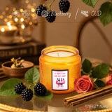 Luxury Mahjong Scented Candle: Rose · Blackberry · Oud | 9Oz Soy Wax Glass Jar - Mah Jongg Gifts - Women Game Night Home Hostess Party Meditation Yoga Lover: Long Lasting Relaxing Housewarming Present