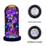 Valentines Day Gifts For Her,Valentines Day Rose Flowers Gifts For Mom Girlfriend Women Wife,Birthday Gifts For Women, Valentines For Her,Glass Flowers Light Up Rose Gifts For Mom,Purple Rose