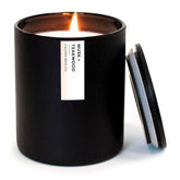 Musk & Teakwood Scented Candle - 75 Hour Burn - Luxury Non Toxic Soy Wax Candles - Long Lasting Black Tumbler Jar Candle For Home - 10.2Oz