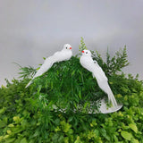 5.5-Inch Large-Feathered Artificial Birds, 12 Pcs Of White Peace Doves - Artificial Birds, Suitable For Weddings, Christmas Trees, Flower Arrangements And Garden Decorative Handicrafts (Clip 12Pcs)