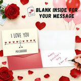 Cute Valentines Day Card With Red Envelope Sweet Anniversary Card For Partner Boyfriend Girlfriend Him Her I Love You So Much Romantic Valentines Day Gifts Greeting Card For Mom Dad Wife Husband