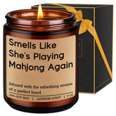 Funny Playing Mahjong Candle, Mahjong Gifts For Women - Mah Jongg Accessories, Gifts For Mahjongg Players & Lovers - Mahjongg Party Supplies, Birthday Decorations For Friend, Hostess, Mom, Girls