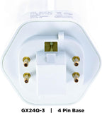 32W T4 Tri Tube CFL Light Bulb GX24Q-3 4-Pin Base 4200K Cool White 2030 Lumens 4 Pack