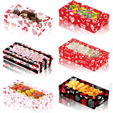 12 Pcs Valentines Day Cookie Boxes With Window Valentine Love Heart Lip Treat Boxes Bakery Candy Cupcakes Desert Container For Valentine Wedding Party Supplies Gift Packaging (11.8 X 5.5 X 2.5 Inch)