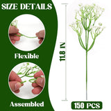 150 Pcs Baby Breath Artificial Flowers Fake White Baby Breath Flower Artificial Bulk Real Touch Faux Gypsophila Bouquet For Wedding Floral Arrangement Centerpieces Table Decoration (White, 150 Pcs)