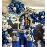 141pcs Blue, White & Silver Balloon Garland Kit for Birthday and Wedding Decor