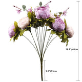 2 Pack Large Artificial Peony Silk Flower Bouquets Arrangement Wedding Centerpieces (New Purple)