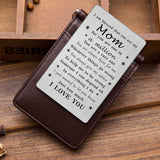 Mothers Day Mom Gifts - Mom Engraved Mothers Day Card - Mothers Day Keepsake - Mom Birthday Christmas Card From Daughter Son