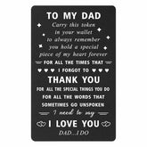 Dad Christmas Card From Daughter, Thank You I Love You Daddy Birthday Cards, Dad Fathers Day Gift Ideas, Metal Engraved Wallet Card