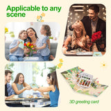 3D Pop-Up Unfolded Greeting Card, Hollowed Out Paper Carving Special Occasion Design, Exquisite Pattern Pop-Up Display, Suitable For Sending Greeting Cards To Him/Her On Special Holidays - With Envelope And Blank Label