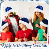 20 Pcs Santa Hats Bulk Plush Christmas Hats For Adults Women Men Holiday Party Costume(Navy Blue)