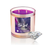 Foreverwick Sparkle Candle With Diamond Inside | Love Spell Scented Soy Candles Gifts For Women Anniversary Romance - All-Natural Organic 14Oz | 70H