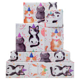 Cat Birthday Wrapping Paper - Happy Birthday - Funny Wrap For Girls Boys Women Baby Shower Holiday - 20 X 28Inch Per Sheets (6 Sheet)