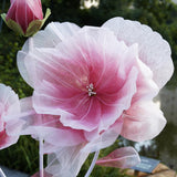 Giant Artificial Flower Decor,Oversized Gradient Organza Flower With Bendable Stem,Diy Shape Fake Flower Sculpture With Heavy Base For Wedding,Event,Party & Photo Backdrop,Store Display (Red)