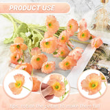 Artificial Poppy Flowers 6Pcs For Home Garden Décor, Bouquet, Room Decoration Faux Silk Flowers