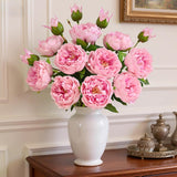 3Pcs Real Touch Peonies Artificial Flowers, 22In Pink Fake Peonies Artificial Peonies Flowers Latex Large Faux Peony Flowers For Centerpiece Table Wedding Party Home Decor