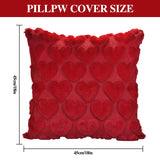 Valentines Pillow Covers 18X18 Inch Set Of 2, Red Heart Soft Plush Short Throw Pillow Cover, Valentines Day Decoration Case Pillow For Sofa Couch Bed Holiday Outdoor Home Decorations
