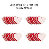 Rose-Gold Pink Burgundy-Red Party Decorations 4 Pack 52 Feet Valentines Day Heart Garland Heart Paper Streamers Banner For Mothers Day Wedding Engagement Party Supplies