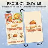 32 Pcs Happy Thanksgiving Scratch Off Cards, Find The Turkey To Win Scratch Off Tickets, Lottery Raffle Tickets For Fall Harvest Party, Funny Thanksgiving Party Card Supplies Decorations