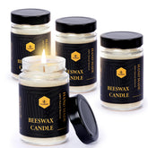 4 Pcs Beeswax Jar Candles Emergency Candles Natural Beeswax Candles Unscented 1 Day Candle, Organic, Smokeless - White