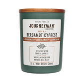 Journeyman Collection Candle, 15Oz, Wooden Wick, Bergamot Cypress, Large Painted Jar