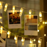 Photo Clips String Lights, 9.8Ft 20 Led Fairy Lights With Clips Battery Operated Warm White For Pictures Dorm Bedroom Wa