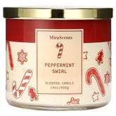 Christmas Cookie Candle, Christmas Crushed Candy Cane Scented Jar Candle, Holiday Decor Collection, Large 3 Wicks Candle, 14Oz