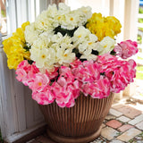 Artificial Flowers For Outdoor Spring Summer Decoration,6 Bundles Fake Silk Geraniums Flowers Faux Flowers Plants Uv Resistant For Garden Home Planter Windows Yard Table Centerpiece