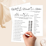 Bridal Shower Games-Heavy Cardstock,5 Fun Activities For 32 Guests, Includes Bingo,He Said She Said, Would She Rather,Whats In Your Purse,Advice And Wishes For The Mr And Mrs(Minimalist)