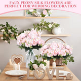 16 Bundles Artificial Peony Silk Flower Hydrangea Fake Peony Bouquet Elegant Faux Flowers With Stems For Wedding Table Centerpiece Party Home Diy Decoration(Light Pink)