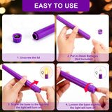 4-Piece Christmas Flameless Candle Set With Gold Metal Advent Remote Control Wreath Ring Candle Holder - Purple & Pink Taper Candles For Home Table Decorations